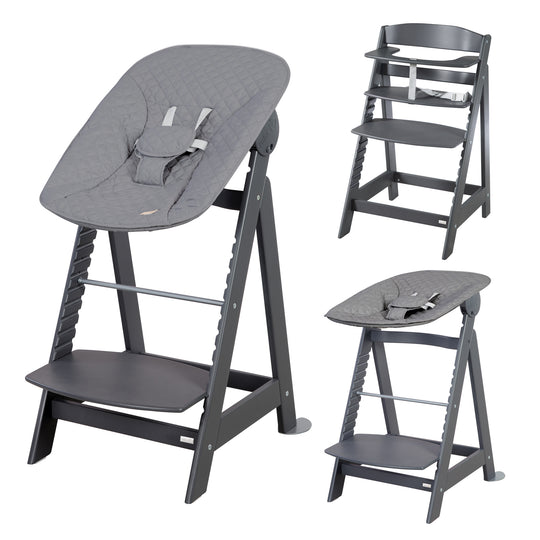 Chaise haute évolutive 'Born Up' Set + Transat 'roba Style' - Dès la naissance - Anthracite
