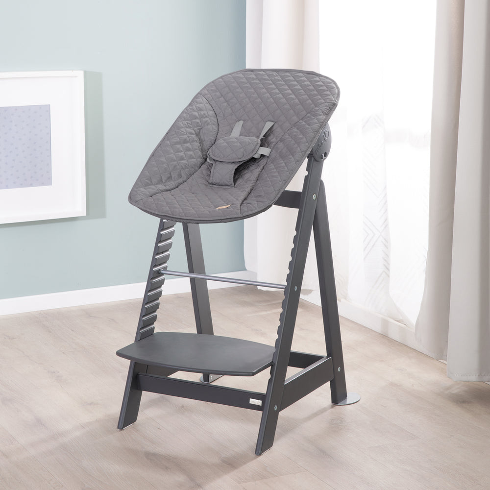 High Chair 'Born Up' Set 2in1, Anthracite, with Reclining Function/Attachment 'roba Style'