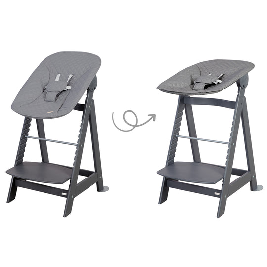 Chaise haute évolutive 'Born Up' Set + Transat 'roba Style' - Dès la naissance - Anthracite
