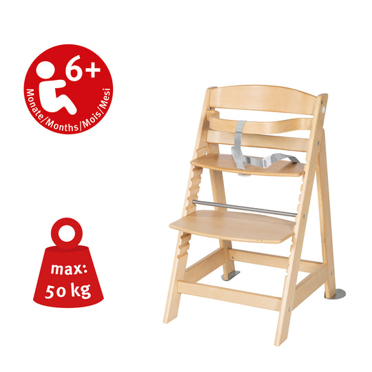 Treppenhochstuhl 'Born Up', Set 2in1, 'Sternenzauber', mit Liegefunktion, ab Geburt, natur