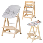 Treppenhochstuhl 'Born Up', Set 2in1, 'roba Style grau', Hochstuhl mit Liegefunktion, ab Geburt