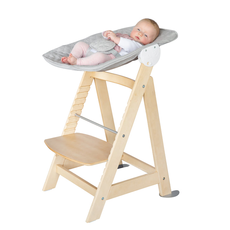 Treppenhochstuhl 'Born Up', Set 2in1, 'roba Style grau', Hochstuhl mit Liegefunktion, ab Geburt