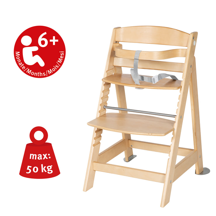 Treppenhochstuhl 'Born Up', Set 2in1, 'roba Style grau', Hochstuhl mit Liegefunktion, ab Geburt