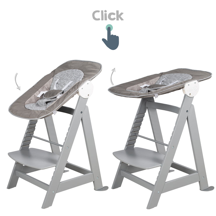 Silla alta de escalera 'Born Up', set 2in1, 'Miffy®', silla alta para bebé con función mentirosa, desde el nacimiento, Taupe