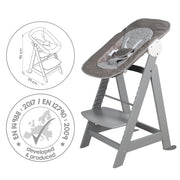 Silla alta de escalera 'Born Up', set 2in1, 'Miffy®', silla alta para bebé con función mentirosa, desde el nacimiento, Taupe