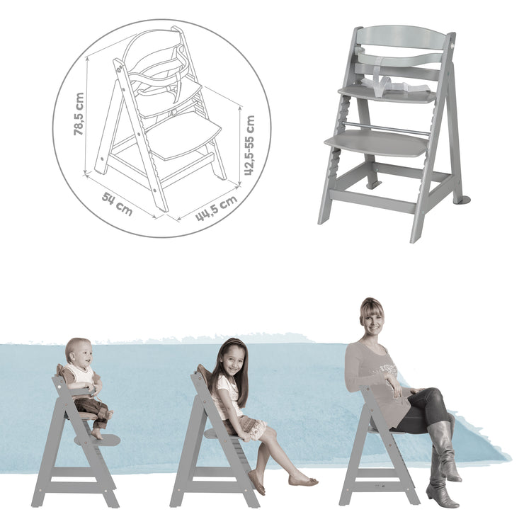 Silla alta de escalera 'Born Up', set 2in1, 'Miffy®', silla alta para bebé con función mentirosa, desde el nacimiento, Taupe