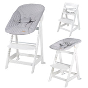 Chaise haute de l'escalier «Born», set 2in1, `` Roba Style Gray », chaise haute avec fonction de mensonge, de la naissance