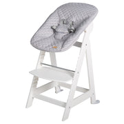 Chaise haute de l'escalier «Born», set 2in1, `` Roba Style Gray », chaise haute avec fonction de mensonge, de la naissance