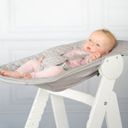 Chaise haute de l'escalier «Born», set 2in1, `` Roba Style Gray », chaise haute avec fonction de mensonge, de la naissance