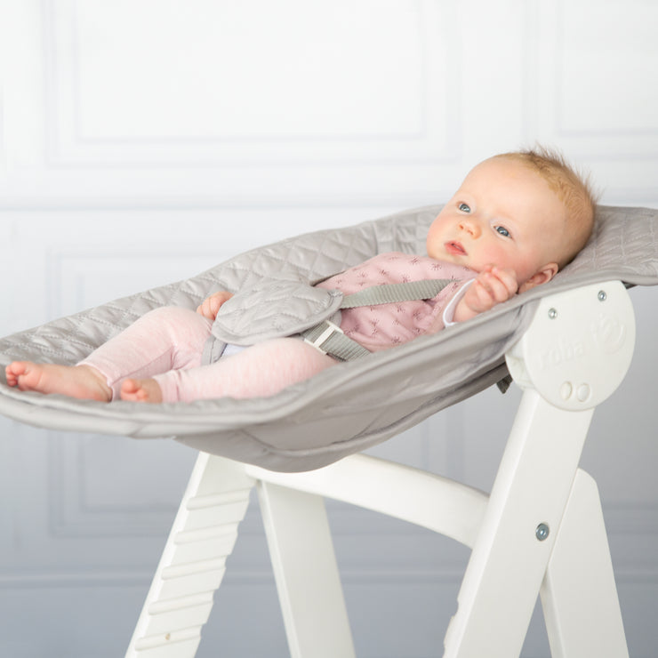 Chaise haute de l'escalier «Born», set 2in1, `` Roba Style Gray », chaise haute avec fonction de mensonge, de la naissance