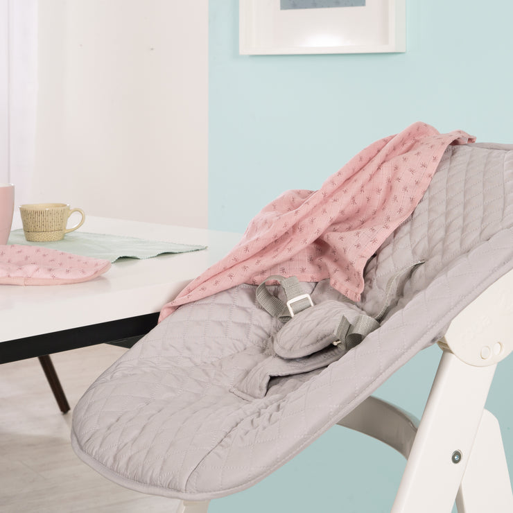 Chaise haute de l'escalier «Born», set 2in1, `` Roba Style Gray », chaise haute avec fonction de mensonge, de la naissance
