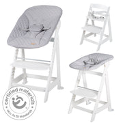 Chaise haute de l'escalier «Born», set 2in1, `` Roba Style Gray », chaise haute avec fonction de mensonge, de la naissance