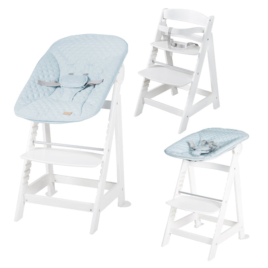 High Chair 'Born Up', 2-in-1 Set, 'Roba Style Light Blue', with Reclining Function, from Birth