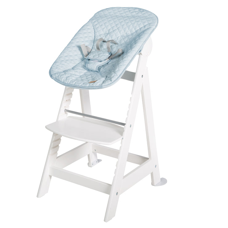 roba Chaise Haute Évolutive 2 en 1 Style Up Wood pour Bébé et Enfant - 50  KG - avec Ceinture de Sécurité et Plateau Repas Amovible - Réglable -  Assise Rembourrée - Gris : : Bébé et Puériculture