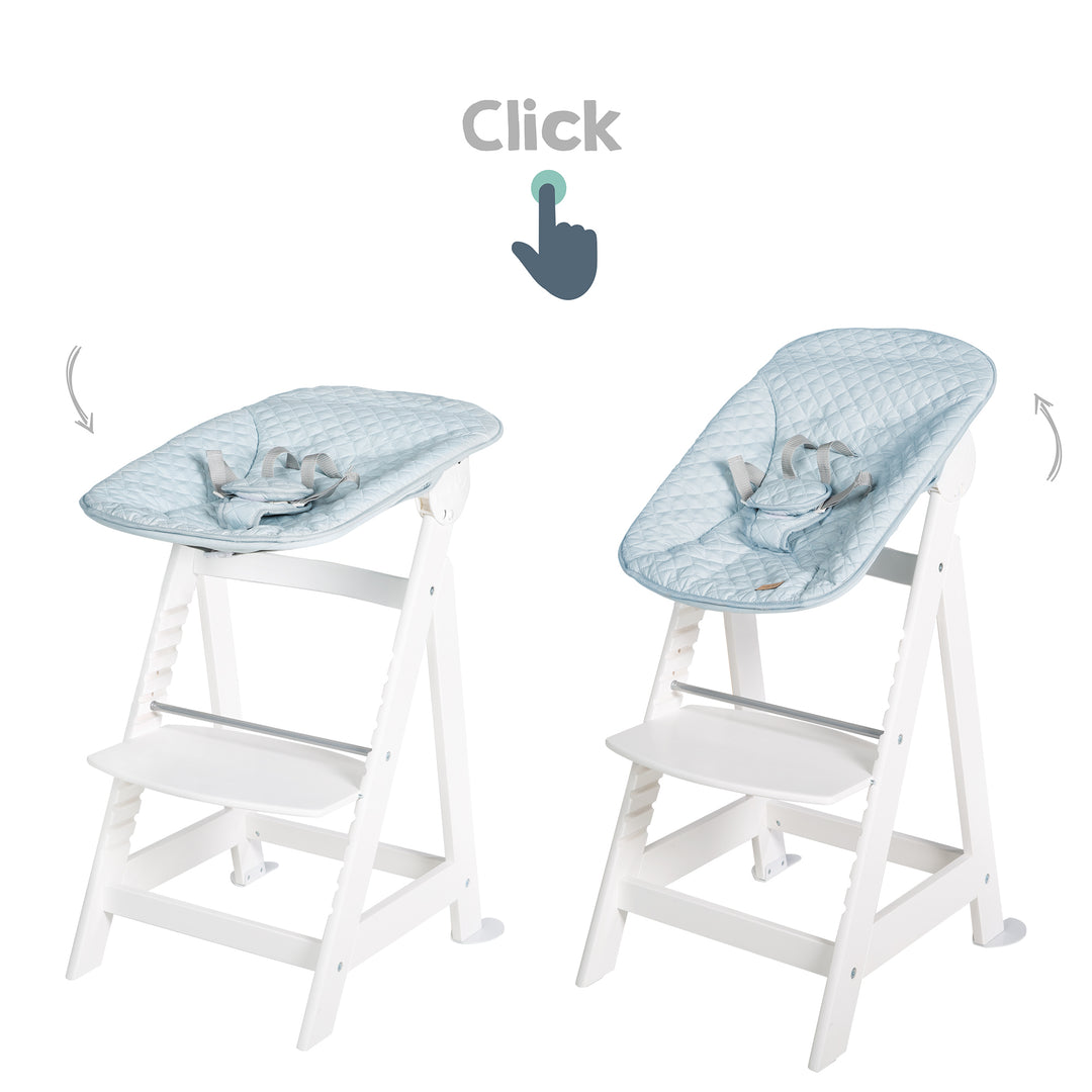 High Chair 'Born Up', 2-in-1 Set, 'Roba Style Light Blue', with Reclining Function, from Birth