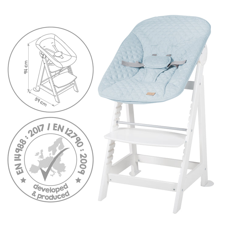 Seggiolone pappa 'Born Up', Set 2in1, 'roba Style light blue', con funzione reclinabile, dalla nascita