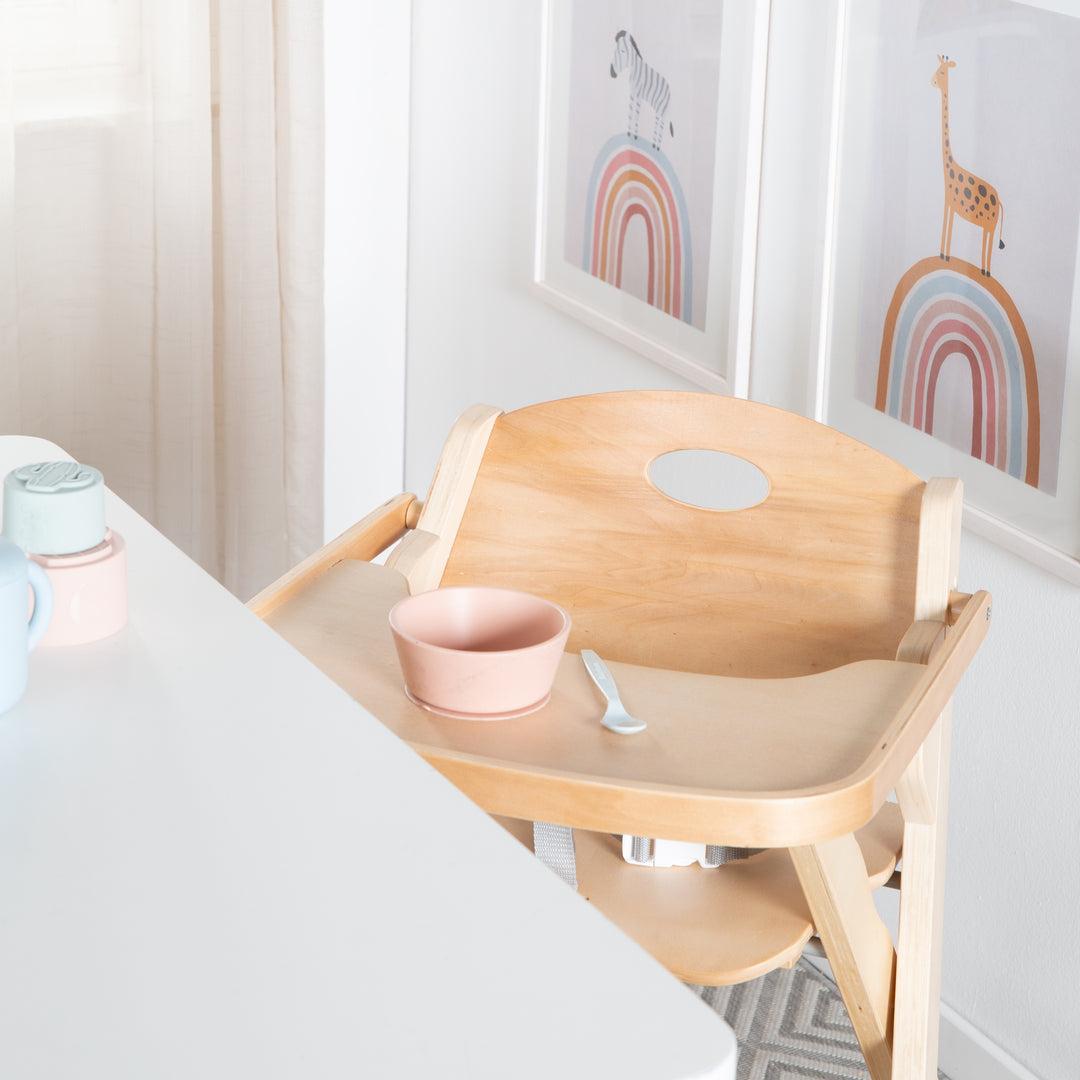 Trona plegable 'Fold Up Smart' - ahorra espacio y plegable, trona para bebé y niño, madera natural