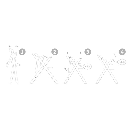 Trona plegable 'Fold Up Smart' - ahorra espacio y plegable, trona para bebé y niño, madera natural