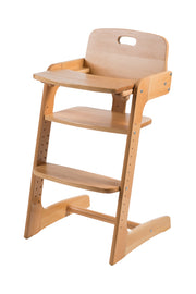 High chair 'Kid Up', solid wood natural, with growing high chair for babies and children