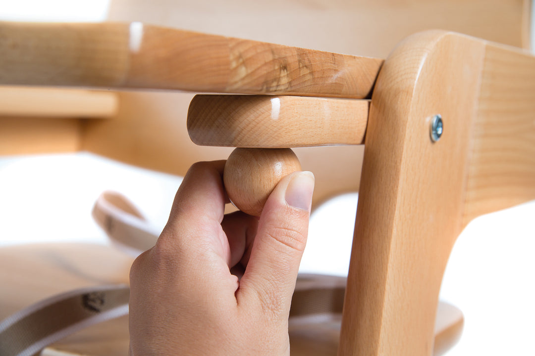 Trona 'Kid Up', madera maciza natural, trona ajustable para bebés y niños