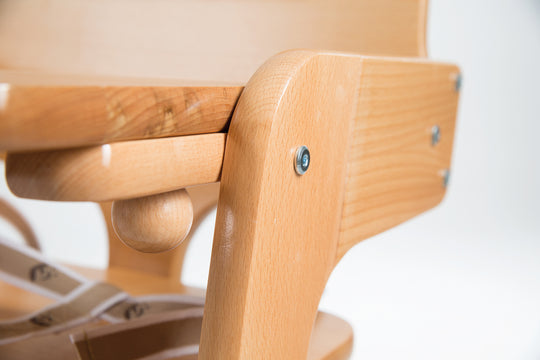 Trona 'Kid Up', madera maciza natural, trona ajustable para bebés y niños