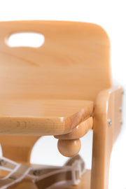 Chaise haute évolutive "Kid Up", bois massif naturel, chaise haute qui grandit avec l'enfant