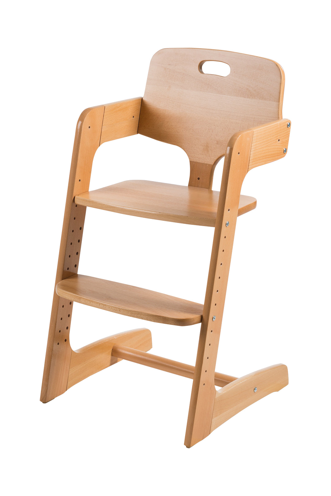 Trona 'Kid Up', madera maciza natural, trona ajustable para bebés y niños