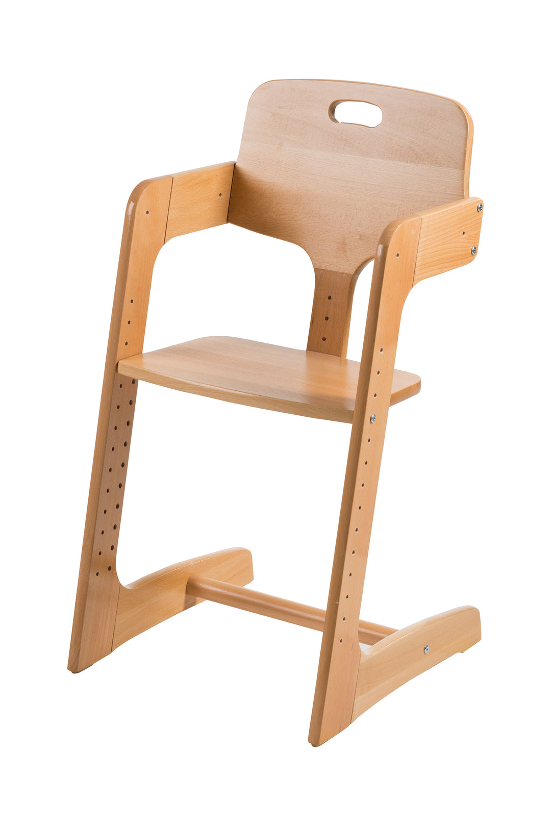 Trona 'Kid Up', madera maciza natural, trona ajustable para bebés y niños