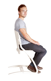 TreppenhochstuhI 'Move', mitwachsend, Rückenlehne & Sitz verstellbar, in Holz weiß