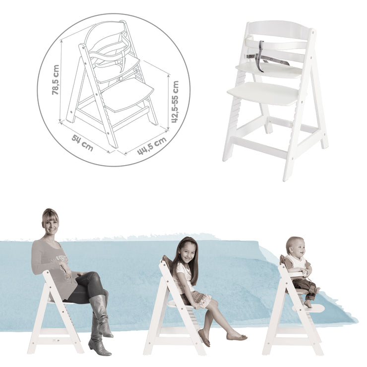 Bundle Convertible high chair 'Sit Up III' white incl. seat reducer 'Adam & Eule'