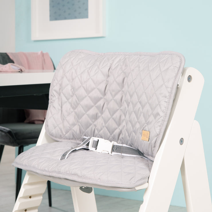 Bundle 'roba Style' growing, white high chair & silver-gray seat reducer