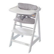 Paquete 'roba Style' creciente, silla alta blanca para escaleras y reductor de asiento gris plateado