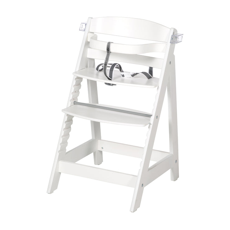 Bundle 'roba Style' growing, white stair high chair and silver-gray seat reducer