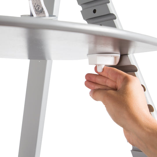 Seggiolone 'Sit Up Click', cresce con il tuo bambino, innovativa chiusura a scatto, legno, color tortora