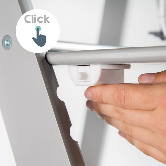 Seggiolone 'Sit Up Click', cresce con il tuo bambino, innovativa chiusura a scatto, legno, color tortora