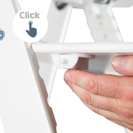 Seggiolone 'Sit Up Click', cresce con il tuo bambino, innovativa chiusura a scatto, legno, bianco