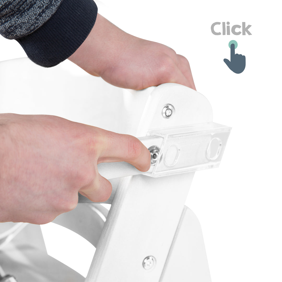 Seggiolone, tavola da pranzo e staffa 'Sit Up Click & Fun', chiusura a scatto, cresce con il bambino, bianco