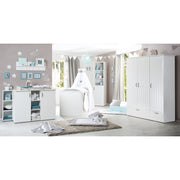 Children's room set 'Constantin', incl. combi cot 70 x 140 cm & changing dresser, milled white