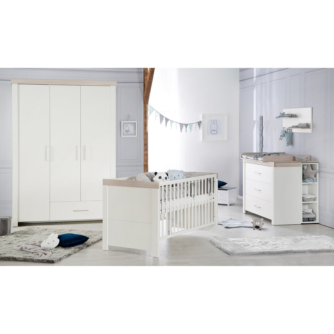 Furniture Set 'Lucy' 2-Piece, Including Convertible Children's Bed 70 x 140 cm & Wide Changing Table
