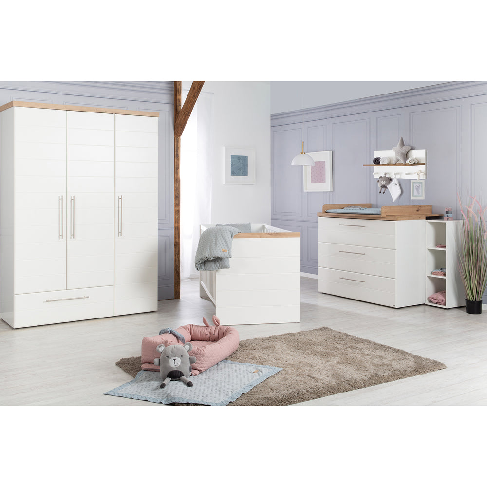 Zimmerset 'Nele' 3-teilig, inkl. Kombi-Kinderbett 70 x 140 cm, Wickelkommode & Schrank 3-türig
