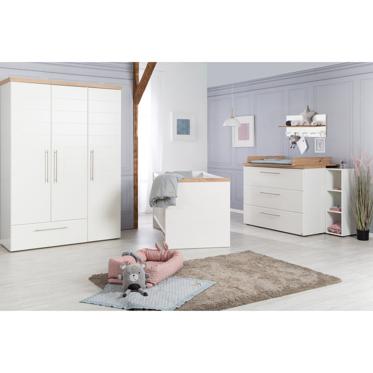 Ensemble de chambre "Nele" 3 pc incl. lit bébé 70 x 140 cm, une table à langer et une armoire 3 portes