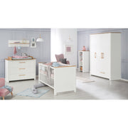Furniture set 'Ava' 2-part, incl. Kombi children's bed 70 x 140 cm & wrapping table cabinet deep