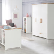 Furniture set 'Ava' 2-part, incl. Kombi children's bed 70 x 140 cm & wrapping table cabinet deep