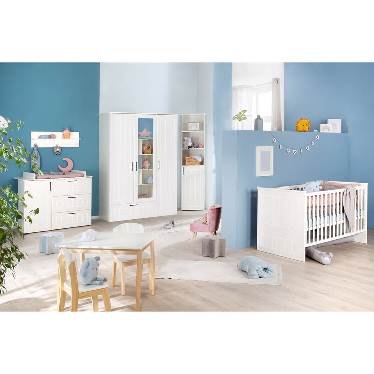 Nursery set 'Sylt' 3-piece, incl. convertible cot 70 x 140 cm, changing table dresser & wardrobe
