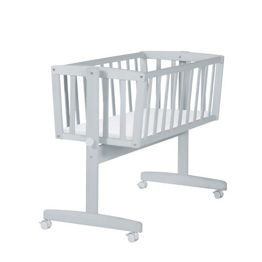 Berceau à bascule avec matelas 40 x 90 cm - Fonction berceau avec bouton de blocage - Bois taupe