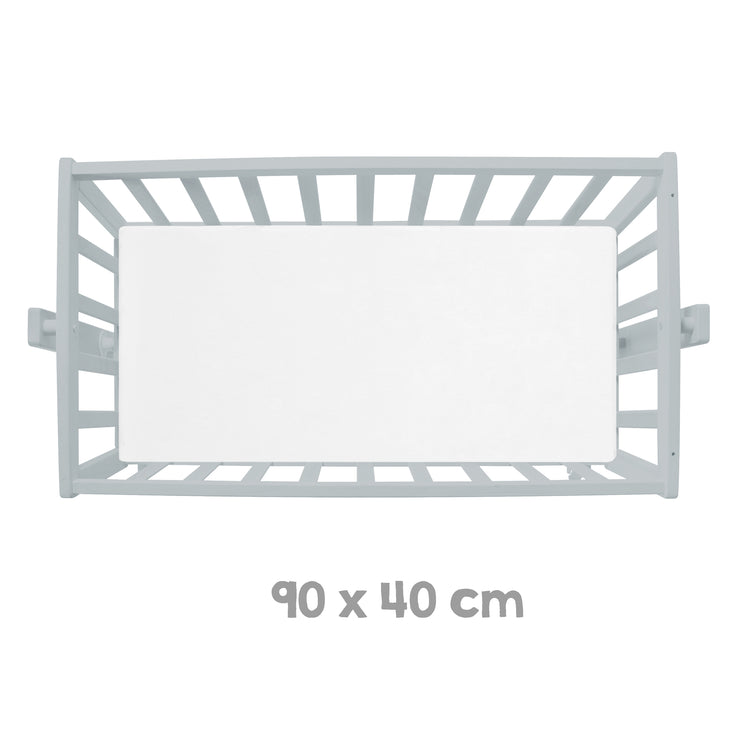 Baby Crib + Mattress 40 x 90 cm - Rocking Function with Locking Button - Grey Wood