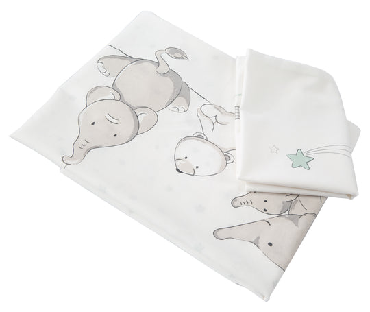 Complete Cradle Set 'Star Magic', 40 x 90 cm, Taupe, Locking Knob, Including Brake Roller Set