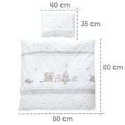 Set culla completo "Magic Stars", 40 x 90 cm, grigio topo, funzione di blocco, incl. freni