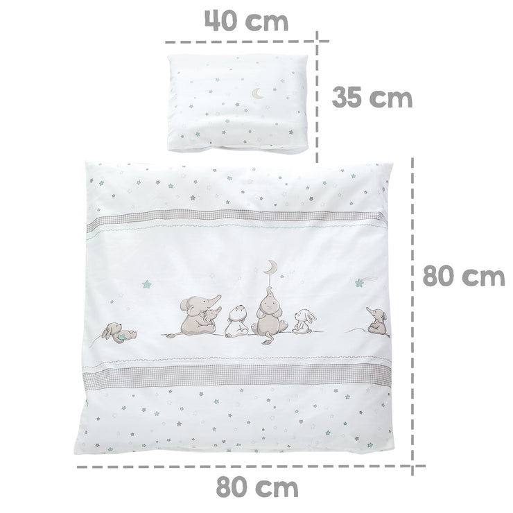 Set culla completo "Magic Stars", 40 x 90 cm, grigio topo, funzione di blocco, incl. freni