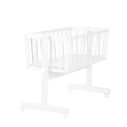 Cradla per bambini compreso il materasso 40 x 90 cm - Funzione di culla con un pulsante di bloccaggio - Bianco in legno